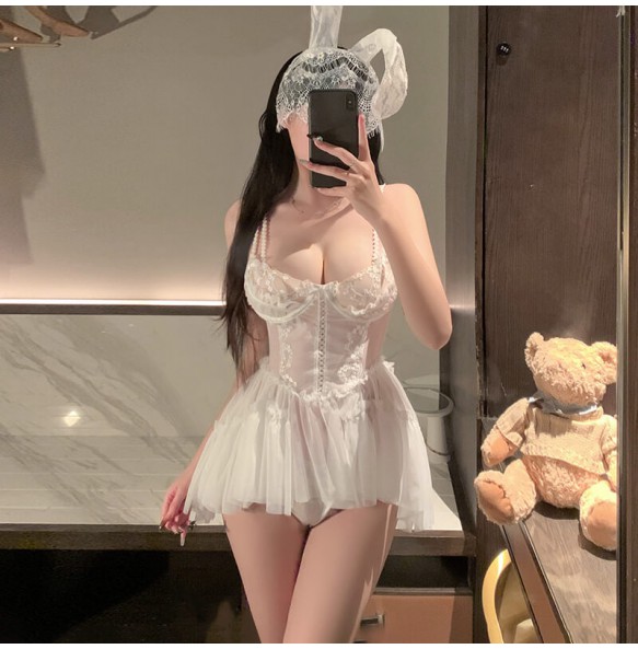 FEE ET MOI - First Love Memory Princess Underwire Bra Dress (White)